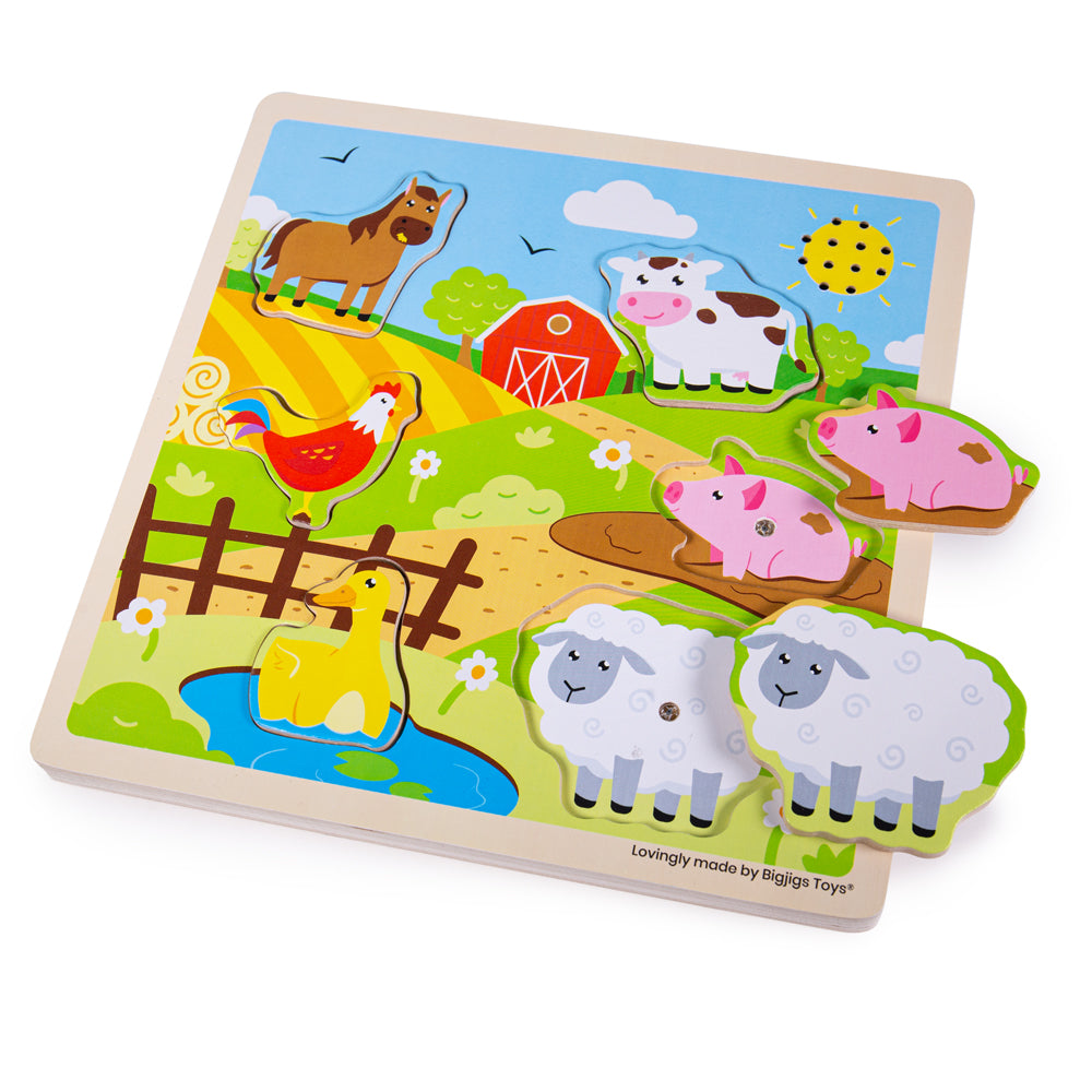 Sound Puzzles - Farm | Wooden Puzzles | Bigjigs Toys