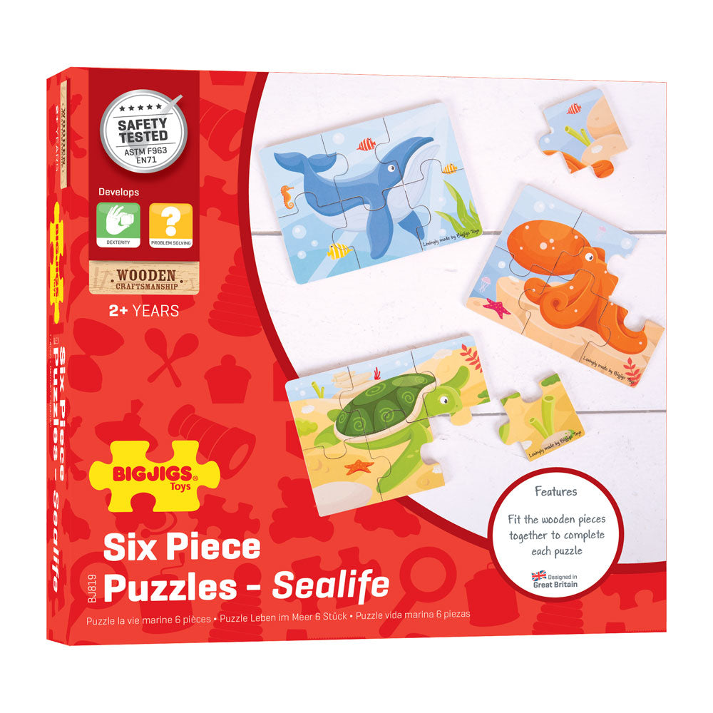 Sealife (6 Piece Puzzles) - 3 Puzzles –